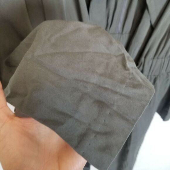 ASTR The Label Womens Tie Front Duster Trench Coat Sz M Relaxed Minimalist Olive - Picture 4 of 9